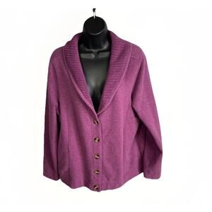 LL Bean Cardigan Women’s L Sweater Collar Buttons Cabincore Cozy Spring Comfy